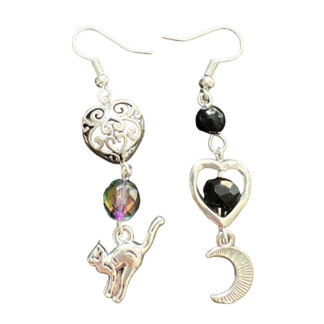 Black cat earrings