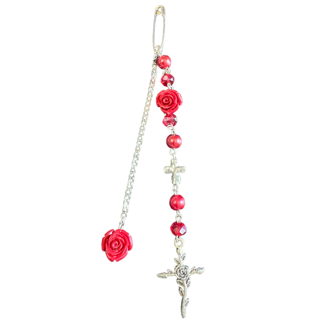 wish you roses bag charm