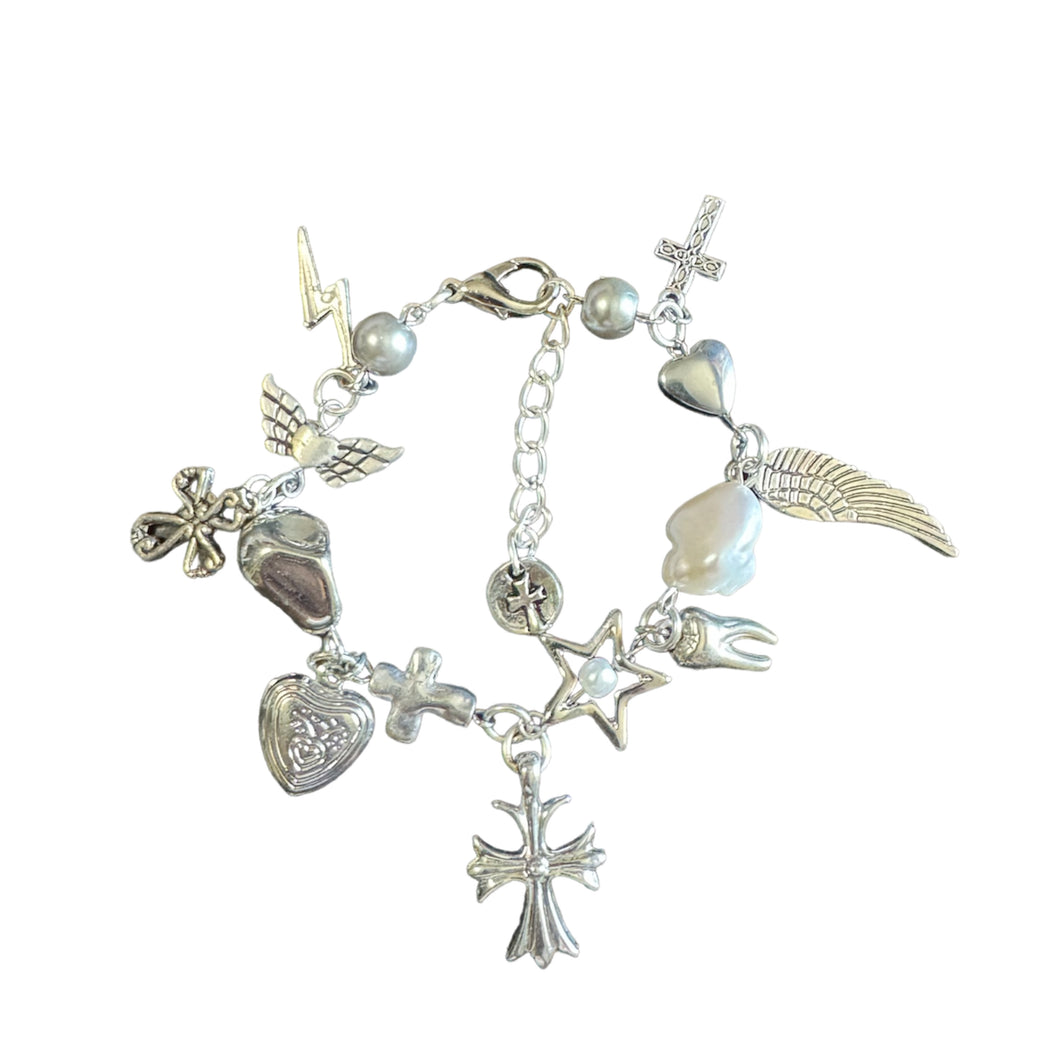 chrome heart charm bracelet